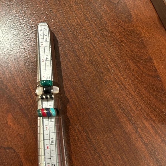 Sterling and semi precious rings. Lot of four rings. - Picture 6 of 7